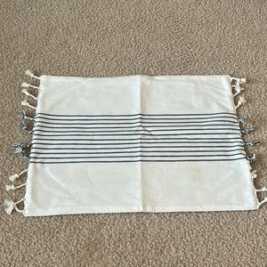 Hearth and Hand placement, white and navy blue